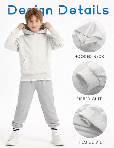 Image of PEHMEA 2 Pack Kids Hoodies Sweatshirt for Boys Cotton Pullover Hooded Sweatshirts With Pockets No Drawstring