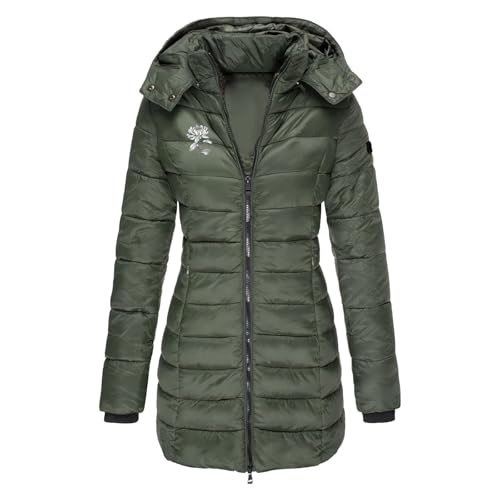 Doudoune longue veste matelassée NZYIHAO pour femme manteau d'hiver chaud coupe ample zippée