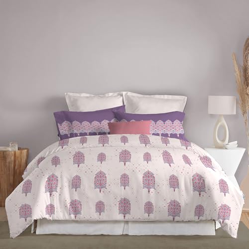 Image of MYTRIDENT Celebration Bedsheet Gifting Collection Double Size - Saanjh Purple