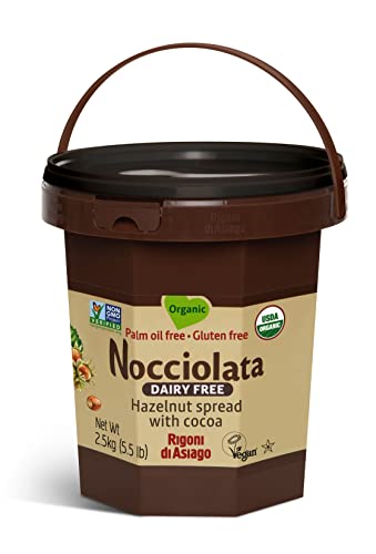 Rigoni di Asiago Organic Nocciolata Dairy Free Hazelnut Spread with Cocoa, Food Service, 5.5 Pound (Pack of 1)