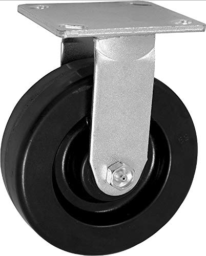 CasterHQ 6" X 2" INCH Rigid/Fixed Caster - PHENOLIC Wheel - 1250 LBS Capacity - 6 inch x 2 inch - Medium Heavy Duty - Industrial/Commercial TOP Plate Size: 4” X 4-1/2”