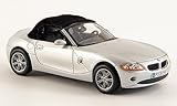 Bauart : Fertigmodell BMW Z4, silber, mit echtem Stoffverdeck, Modellauto, Fertigmodell, Norev 1:43