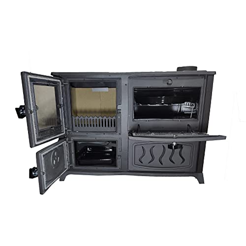 Cast Iron Stove With Oven - Cast Iron Fireplace - Baking Stove - Cooker Stove - Warming Stove - Cozy Tiny House Stove - Modern Cabin Stove (Cast Iron Cooker Stove With Oven) #TOP2