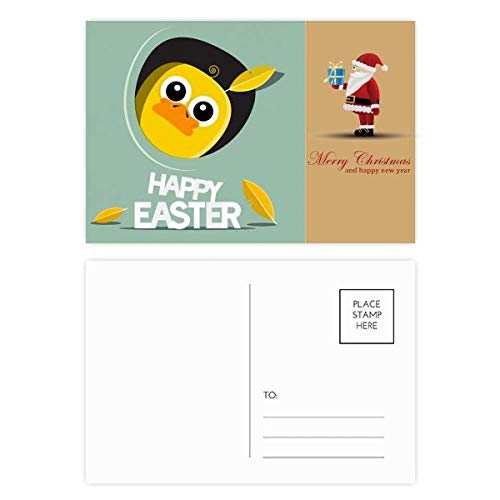 Cartes postales Happy Easter lot de 20 motif Père Noël jaune à offrir aux collectionneurs
