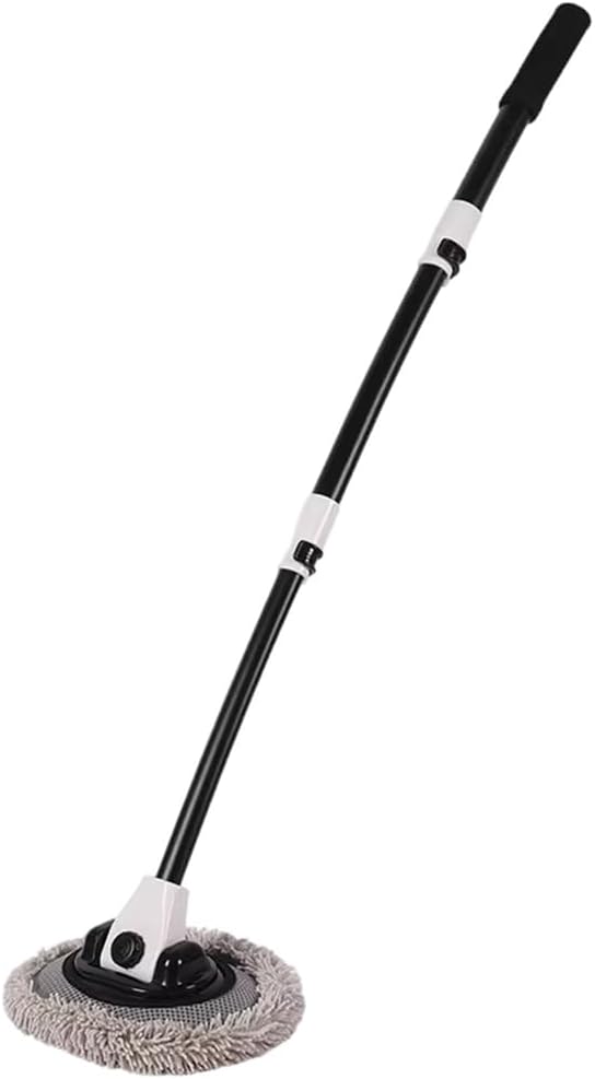 Car Cleaning Brush for Mercedes Benz/AMG SUV GLE V167 W166 2015-2026, 15° Curved with Telescopic Handle Not Hurt Paint Chenille Microfiber Car Wash Mop,Black-White