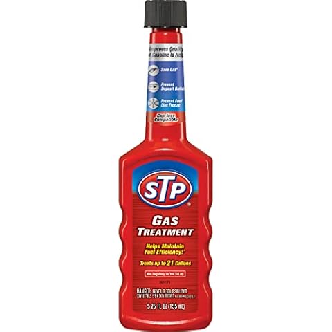 STP Gas Treatment Fuel Additive, 5.25 fl oz Bottles, 2 Pack, Fuel Cleaner That Fights Deposit Build-up, Prevents Fuel Line Freeze, and Saves Gas Cover