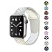 Produktbild Armband kompatibel mit Apple Watch, Armband 38 mm, 40 mm, 42 mm, 44 mm, Ersatz-Armband aus weichem Silikon, atmungsaktive Löcher, kompatibel für Serie 5, 4, 3, 2, 1. (42/44 M-L, Grau/Weiß)