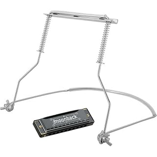 Harmonica Holder Set – 10 Hole Diatonic Blues Harmonica in C Key, Adjustable Holder for Beginners to Professionals - Les Beatles, Paul McCartney, John Lennon, RIngo Starr, George Harrison
