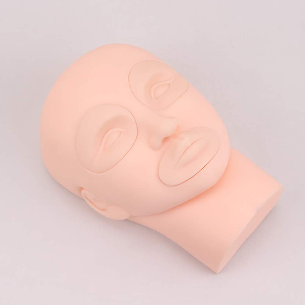 LYY Tattoo Practice Head Mold, Grafted Eyebrow Special Dummy Head Bracket, PVC 3D Soft Silicone for Beauty, Massage, Face Wash, Makeup-Detachable,A