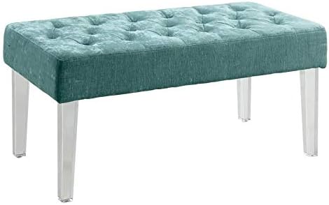 Linon Liza Crystal Bench - Teal