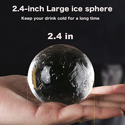 Ice Ball Maker Molds, 2.5 Inch Ice Sphere Molds, 3 Pack Individual Ice Cube Trays, Large Round Ball Ice Cube Molds, Slow Melting Ice Ball Mold For Whiskey Bourbon Cocktail, Easy-Release, Bpa Free #TOP1