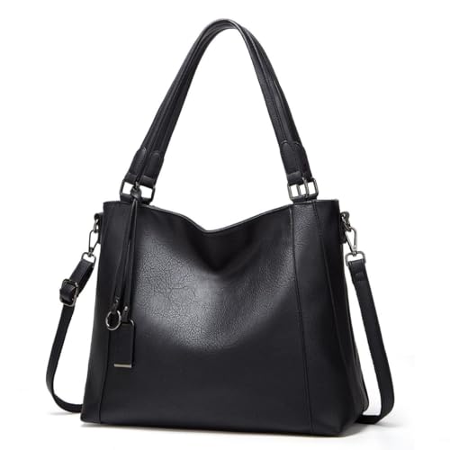 Bolsa Transversal Grande Ombro Feminina para Trabalho, Social, Linda (Preto)