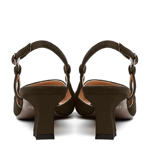 WAYDERNS Womens Slim Adjustable Strap Buckle Suede Pointed Toe Business Formal Kitten Low Heel Pumps Shoes 2 Inch4