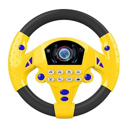 ARYKA Steering Wheel Toy Simulate Driving Car Copilot Steering Wheel Electric Baby Toys with Sound Driving Vocal Toy Kids Musical Educational Stroller Color Yellow (B0D9WBYR3D) Amazon Price History, Amazon Price Tracker