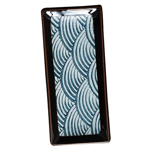 KICHOUSE Vassoio Da Portata in Ceramica Per Sushi e Sashimi 8,5 Pollici, Piatto Giapponese Multiuso Superficie Liscia e Design Antiscivolo, Leggero e Impilabile Per Ristoranti e Uso Domestico