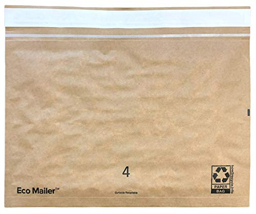 Bubblefast! Brand 13''x8'' Curbside Recyclable Padded Mailer Envelopes, Eco Friendly with Self Seal Tear Strip, Usable Space