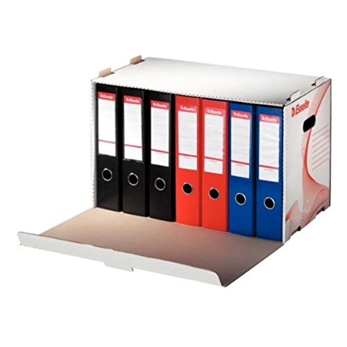 Esselte 33.8 x 52.5 x 30.6 cm Standard Binder Storage and Transportation Box, White, Pack of 10