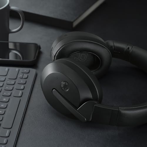 Yamaha YH-E700B Casque sans fil Bluetooth, 32 heures d'autonomie, réduction active du bruit, Noir