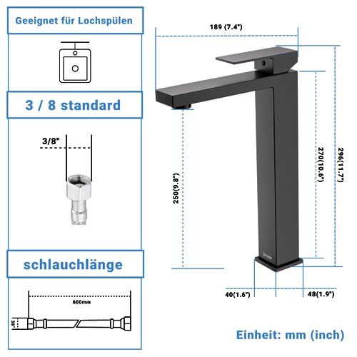 DETBOM Rubinetto da bagno, confezione da 2 pezzi