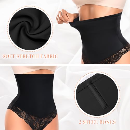 Tummy Control Thong Shapewear for Women High Waisted Body Shaper Panties Lace Shaping Thong Girdle3