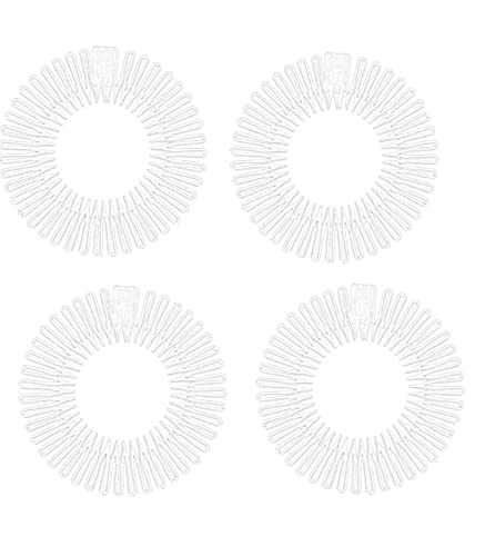 Mytoptrendz® 4 PCS Unisex Stretchy Headband Hair Band Plastic Elastic Hair Bands(Clear - Flexi comb)