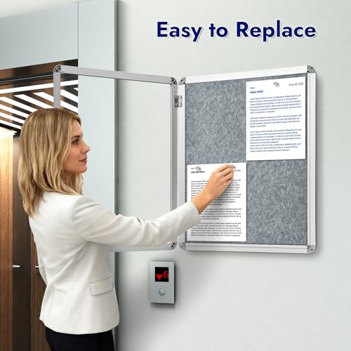 Tableau d'affichage verrouillable 4xA4 vitrine murale en feutre inviolable