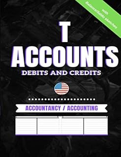 T accounts business administration: accountancy accounting with Debits and credits economics notebook
