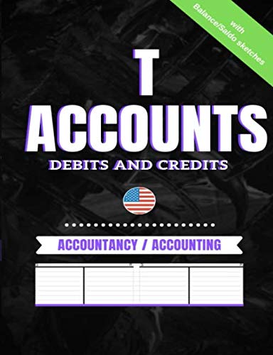 T accounts business administration: accountancy accounting with Debits and credits economics notebook