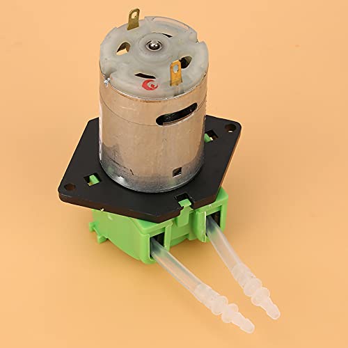 FTVOGUE Pompe Péristaltique 12 V DC, Micro Tête Doseuse, Pompe à Liquide Auto-amorçante à Haut Débit pour Aquarium et Laboratoire (2 * 4 vert)