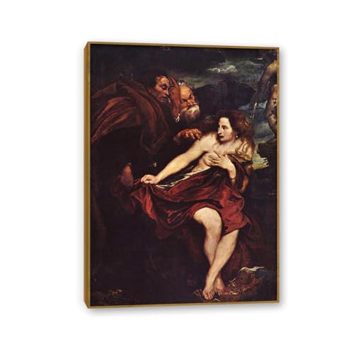 Poster Anthony Van Dyck sous Cadre Teck : Décoration Élégante pour un Salon