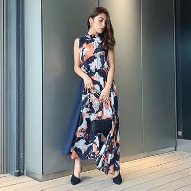 Amazon Co Jp Rienda リエンダ ノースリーブワンピース 110ca633 0690 服 ファッション小物