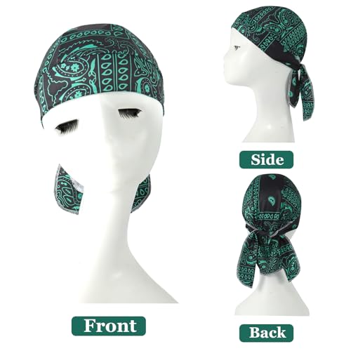 Image of DOCILA 4 Pcs Do Rags Skull Caps for Men Bandana Hat Helmet Liner Beanie