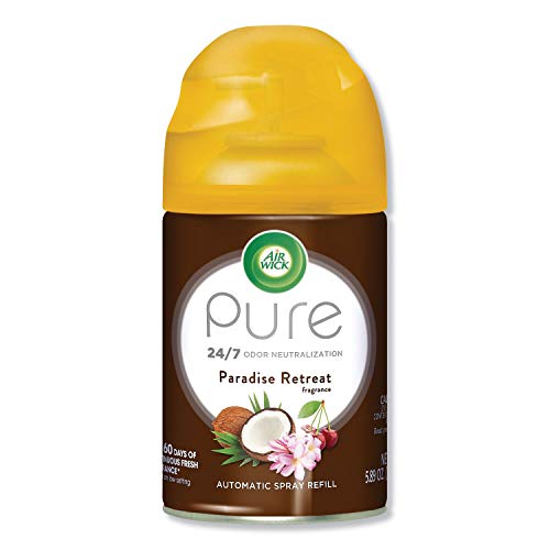 Air Wick Life Scents Automatic Air Freshener Spray Refill, Paradise Retreat with Coconut, Almond Blossom & Cherry Scent, 6.17 oz (Pack of 2)