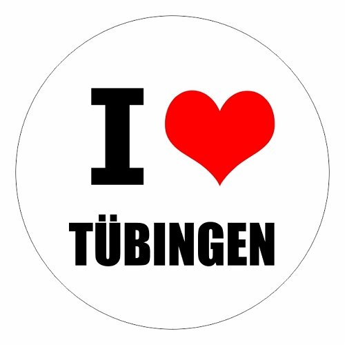 JDM Decal Sticker Racing I Love Tübingen in Two Sizes Multi Colour, 8 x 8 cm