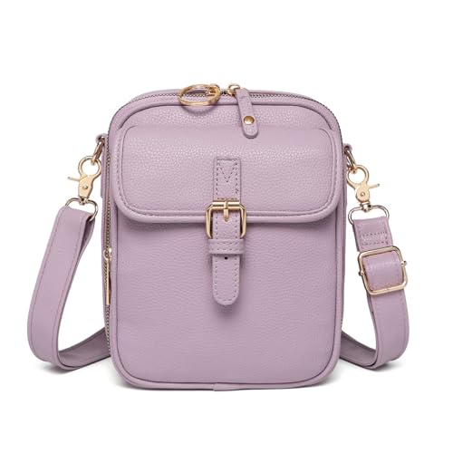 Leather Crossbody Bags for Women Vintage Large Capacity Shoulder Bag with Card Slots Multifunctional Womens Sling Pouch Messenger Bags for Shopping Work Meetings