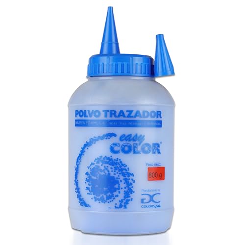 Easy Color Polvo trazador azul frasco 800 g. Tiralíneas azulete. (Azul) pigmento, cemento, hormigón