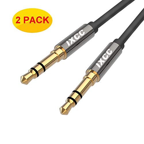 3.5mm Male to Male Aux Audio Stereo Cable [2Pack], [Ultra-Slim] iXCC 4Feet Auxiliary
