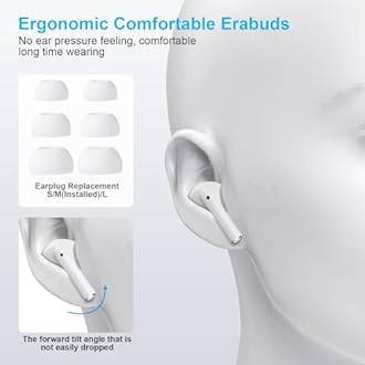 Wireless Earbuds for iPhone, 5.3 Bluetooth Headphones for Apple Earbuds Wireless, ENC Noise Cancelling 40Hrs Playback in Ear Air Buds Pods HiFi Bass for iPhone 17 16 15/iPad/PC/Laptop/Switch/White