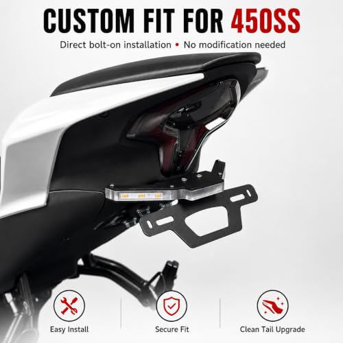 Image of Tidy Tail Integrated Signal Light Fender Eliminator License Plate Compatible with CFMOTO 450SS /450NK 2023-2026,Aluminum Alloy,Laser Cutting,CFMOTO 450SS Accessories,CFMOTO 450NK Accessories