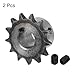 uxcell 2pcs ISO/DIN 06B-1 Roller Chain Sprocket B Type 15mm Bore, 3/8