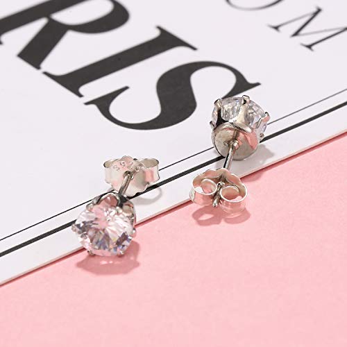 Hollosport S925 Sterling Silver Earring Backs Replacements For Posts,12Pcs/6Pairs Pierced Earring Backings Secure For Studs,Hypoallergenic Safety Locking Butterfly Ear Ring Stoppers 5.7X4.6X3Mm #TOP6