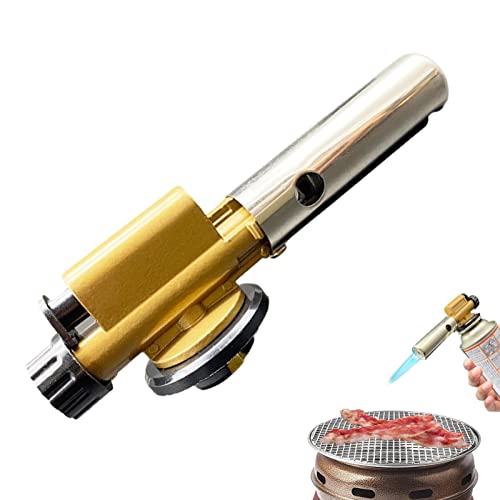 Lecerrot Torcia per Barbecue | Accendino da Forno Completamente in Metallo per Cucina | Utensile da Cucina Professionale Fiamma Regolabile per Creme brulée, energia Non Inclusa