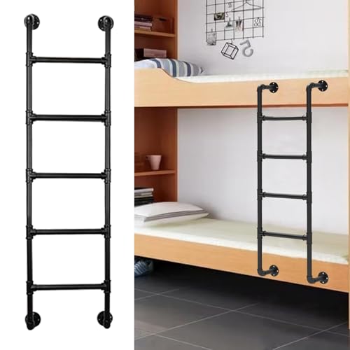 Scala a forbice nera per soppalco, per appartamenti, altezza 100-300 cm, industriale, multifunzione, per camere da letto, hotel, balconi, cantine, finestre e uscite di pozzo. 120 cm