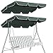 RELAX4LIFE Tettuccio Parasole Universale da 2 Posti, Tetto di Ricambio per Dondolo, Altalena da Esterno, Tettuccio Impermeabile Protezione Solare UV da Giardino, Terrazzo (Verde, 168 x 114 cm)