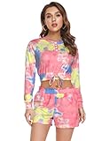 💕【Material cómodo】El chándal mujer completo está hecho de 65% algodón, 30% poliéster y 5% elastano, la tela es ligera, transpirable, suave y cómoda de llevar.