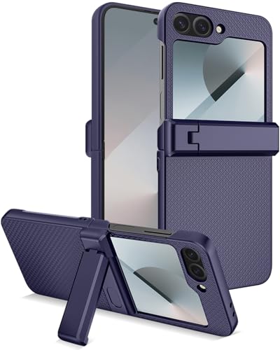 Coque Galaxy Z Flip 6 avec protection charnière et support bleu