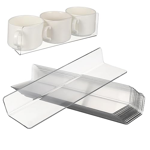 Garneck 20pcs Shape Shelf Dividers for Supermarket Transparent Plastic Organizers to Keep Cabinets Shelves Neat Sturdy Easy to Use for Home Retail Storage