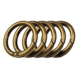 JMARS カラビナ 丸型 小型 軽量 日常使用に十分な強度確認済み キーホルダー キーリング (アンティークゴールド5個)