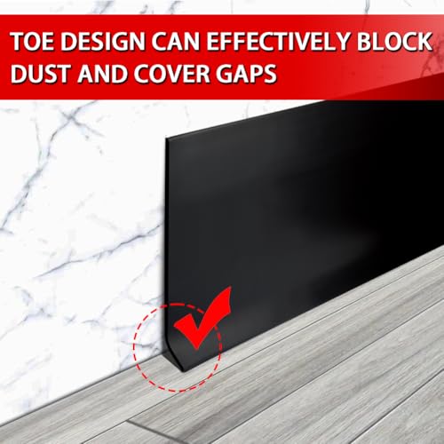Base de vinilo para pared de 6 pulgadas x 20 pies rodapié autoadhesivo negro 4