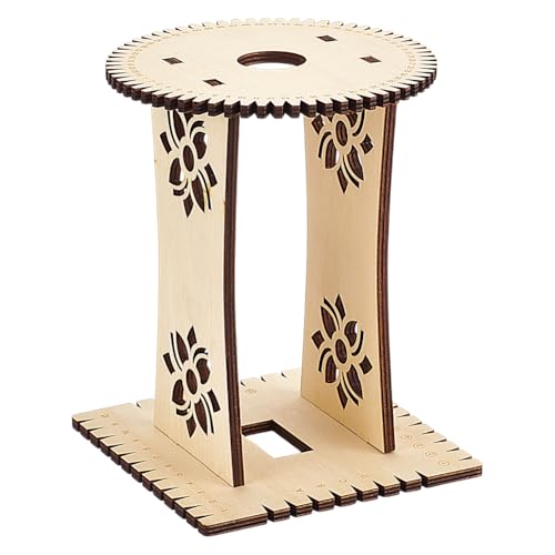 BENECREAT Wood Braiding Disk Friendship Bracelet Looms, 2 Styles Bracelet Knitting Disk Kit with Round & Square Desktop for DIY Hand Rope (Navajo White)